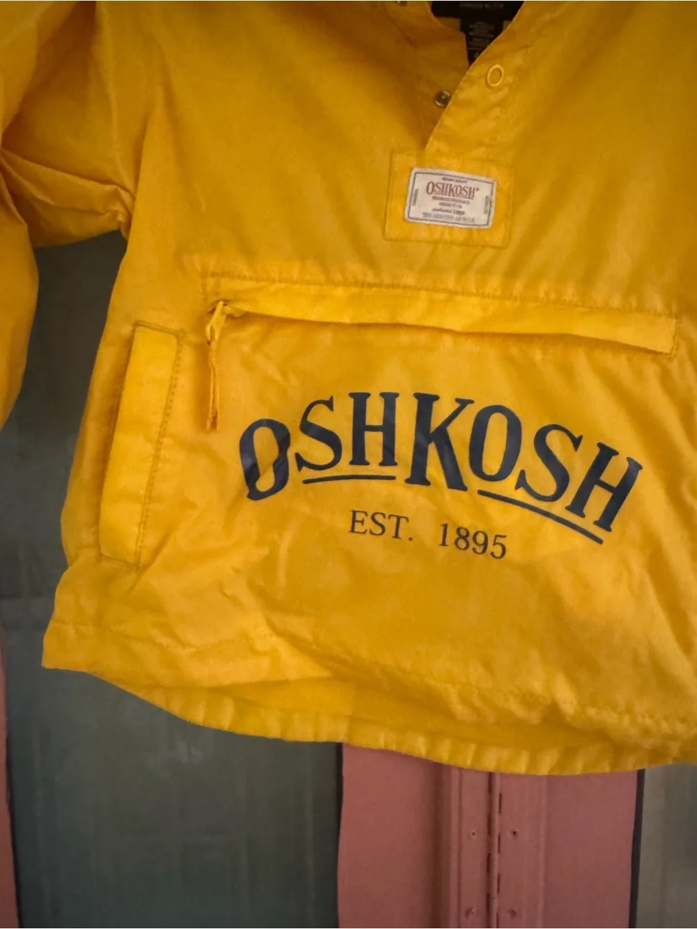 OshKosh B'gosh Classic Yellow Kids Hooded Rain Jacket 4/5 T